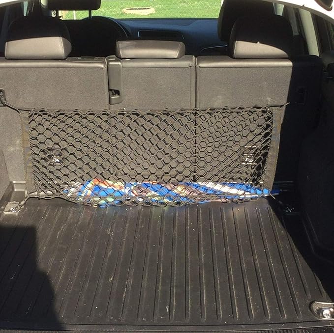 Rear Seats Trunk Organizer Cargo Net for Audi Q8 SQ8 2019-2025 – Envelope Style Cargo Net for SUV – Premium Mesh Car Trunk Organizer Vehicle Carrier Storage – Compatible with Audi Q8