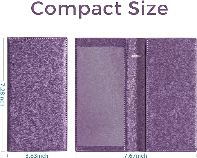CoBak Premium Leather Checkbook Cover - RFID Blocking, Classic Design, Slim & Durable - Perfect for Personal & Business Checks