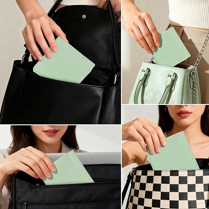 4 PCS Small Makeup Bag for Purse, Mini Portable Cosmetic Pouch for Women, Coin Purse Lipstick Cosmetic Accessories Organizer, Travel Storage Pouch, Light green