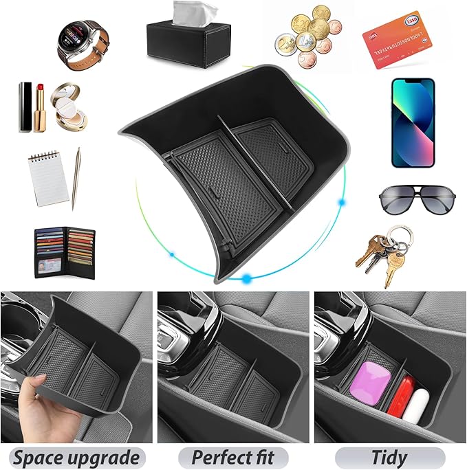 SKTU for 2024 2025 2026 Chevy Trax Center Console Organizer 2024 2025 2026 Chevy Trax Console Tray 2024 2025 2026 Trax Lower Console Tray 2024 2025 2026 Chevy Trax Accessories (Black)