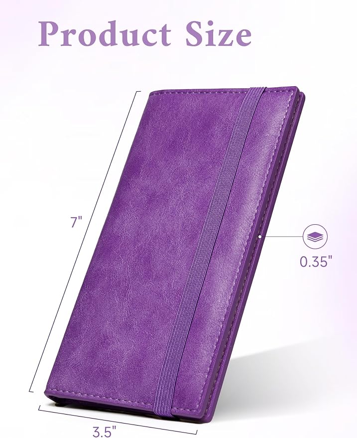 Zreal Checkbook Cover for Men & Women, Premium Vegan Leather Checkbook Holder for Top & Side Tear Duplicate Checks with RFID Blocking (Lavender)