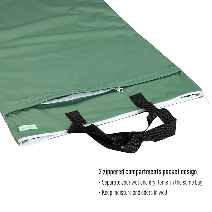 wegreeco Reusable Hanging Wet Dry Cloth Diaper Bag (Pea green)