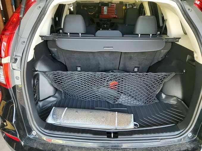 Rear Trunk Organizer Cargo Net for Honda CR-V 2012-2016 – Envelope Style Cargo Net for SUV - Premium Mesh Elastic Car Trunk Organizer Vehicle Carrier Storage-Compatible with CR-V