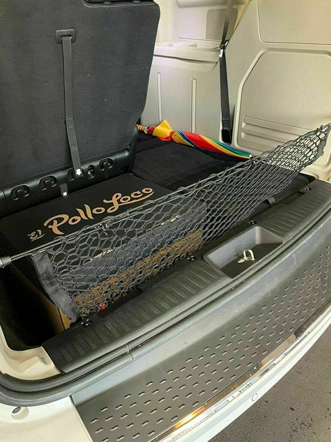 Rear Trunk Organizer Cargo Net for Dodge Grand Caravan 2008-2020 – Envelope Style Cargo Net for Van - Premium Mesh Elastic Car Trunk Organizer - Compatible with Grand Caravan