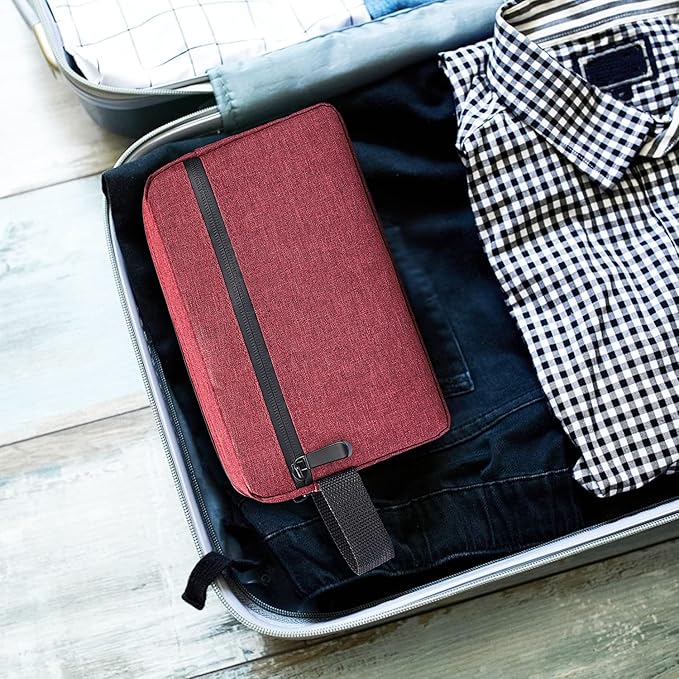 Etercycle Toiletry Bag for Men, Portable Travel Toiletry Organizer Bag,Shaving Bag for Toiletries Accessories (Wine red)