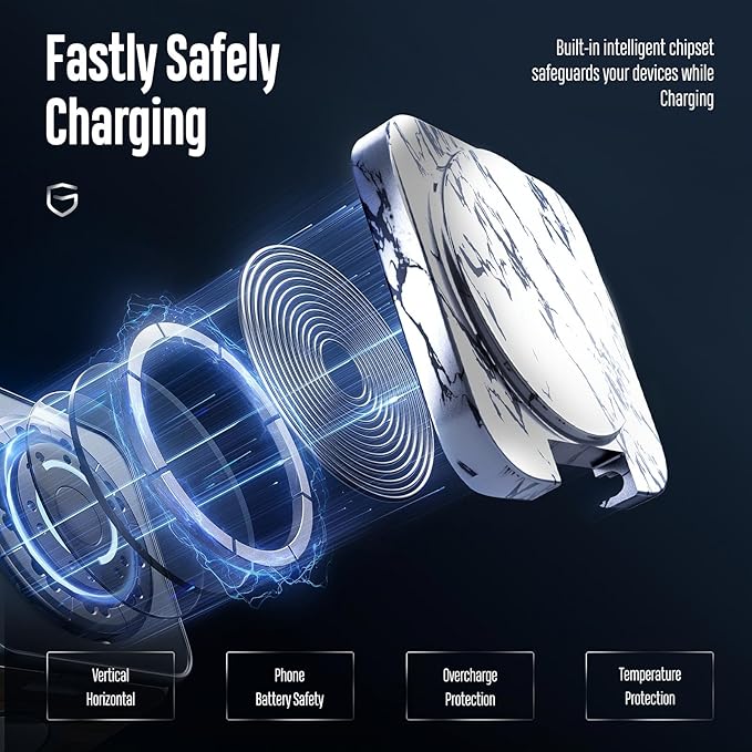 KU XIU Fast Wireless Charger, Magnetic Foldable 3 in 1 Charging Station for iPhone 17/16/15/14/13/12 Pro/Plus/Pro Max, 5W Portable Charger for Apple Watch9/8/7/6/5/4/SE, for Airpods