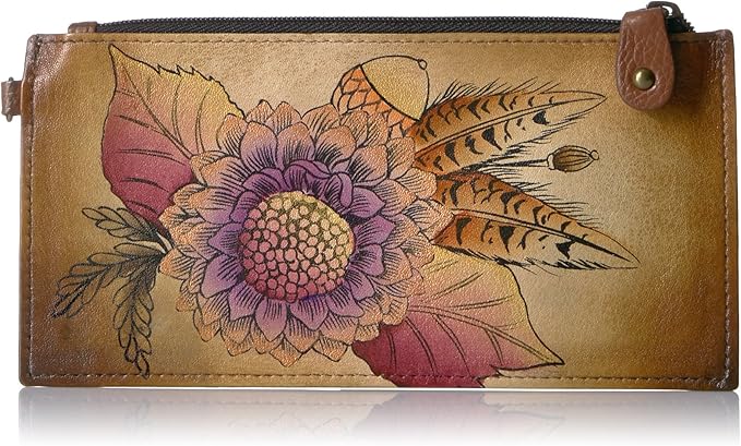 Anna by Anuschka Women's Hand Painted Genuine Leather Organizer Wallet | Hand Painted