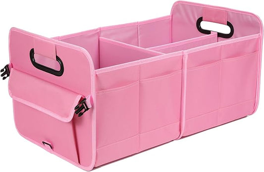 AOKJOY Car Trunk Organizer - Collapsible Multi Compartment Storage with Adjustable Straps for SUV