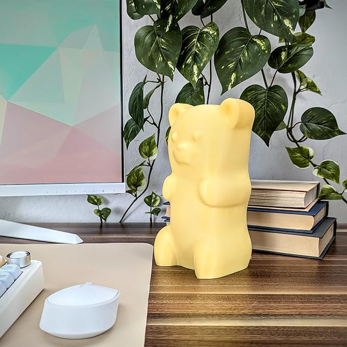 Gummy Bear Headphone Stand Hanger - Cute Headset Holder - Kawaii Desk Accessories - Compatible with Most Headphones (Pastel Orange)