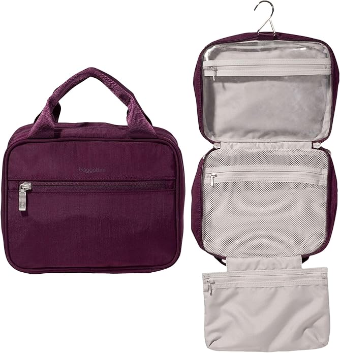 Baggallini Hanging Travel Toiletry Kit - Lightweight 6x10 Inch Makeup Bag