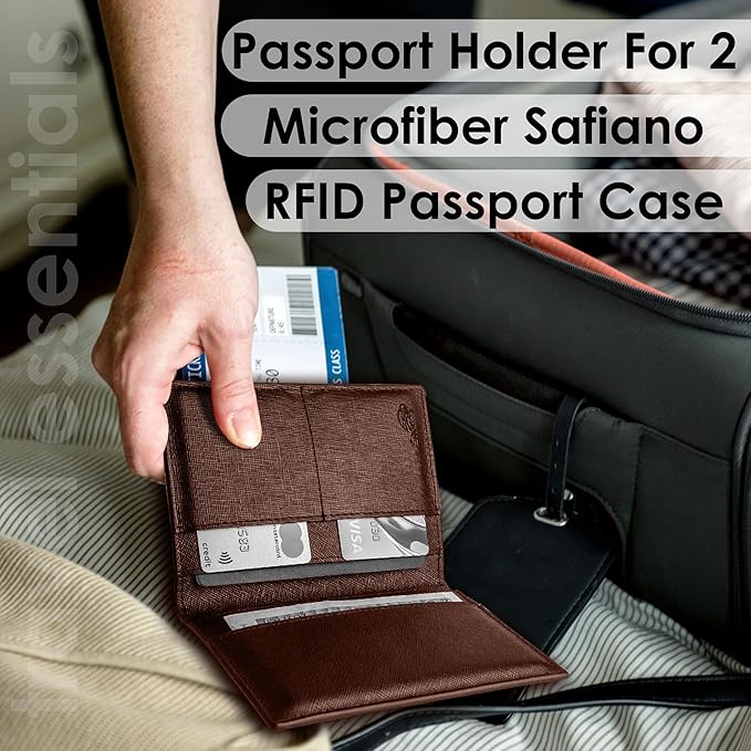 2 Passport Holder - Travel Essentials, RFID Blocking Wallet Credit Card Organiser, Plain Accessories Slim Cover For Men & Women | Travel Essentials, RFID Blocking, Wallet, Accessories, Slim Cover