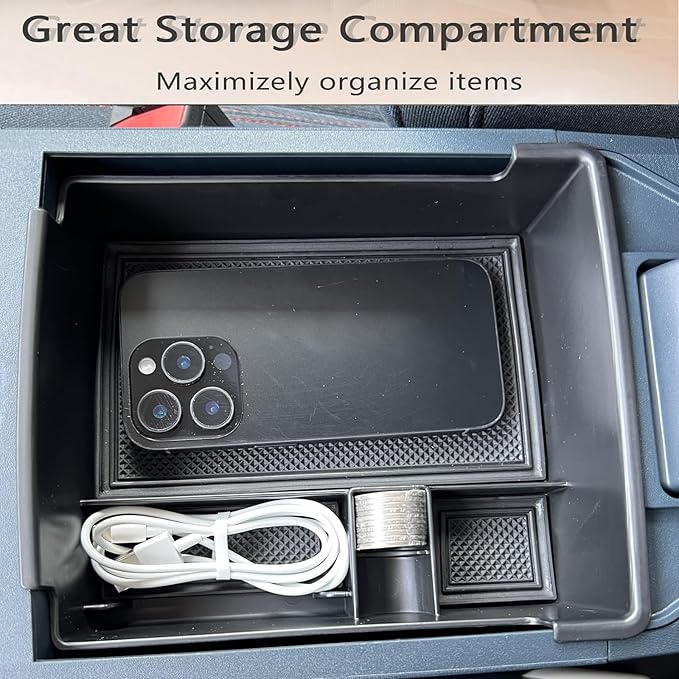 For Ford Maverick 2022 2023 2024 2025 Interior Accessories Center Consoles Tray Organizer Car Armrest Storage Box Insert Container ABS Holder Cover (For 2022-2025 Maverick)