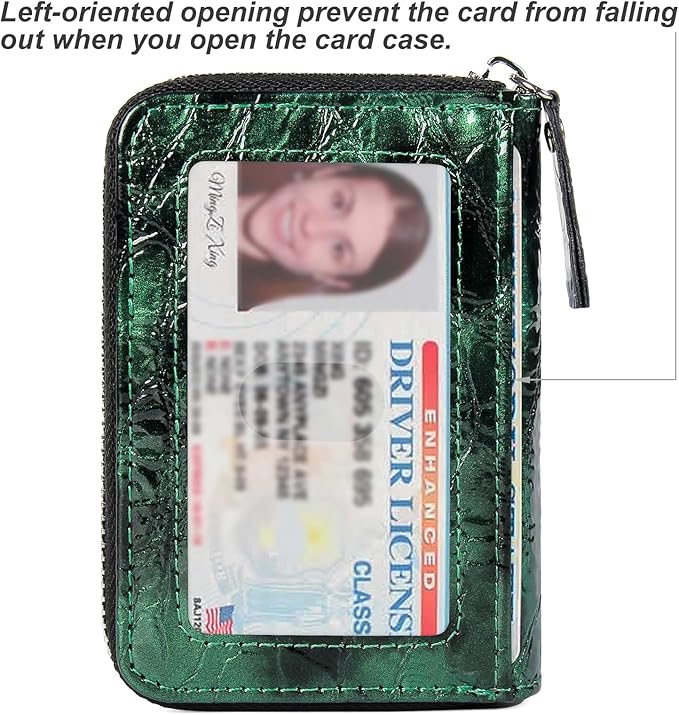 EcoVision Credit Card Holder RFID Card Case Wallet, Small Accordion Zipper Card Case Holder, Card Organizer Case for Women Men