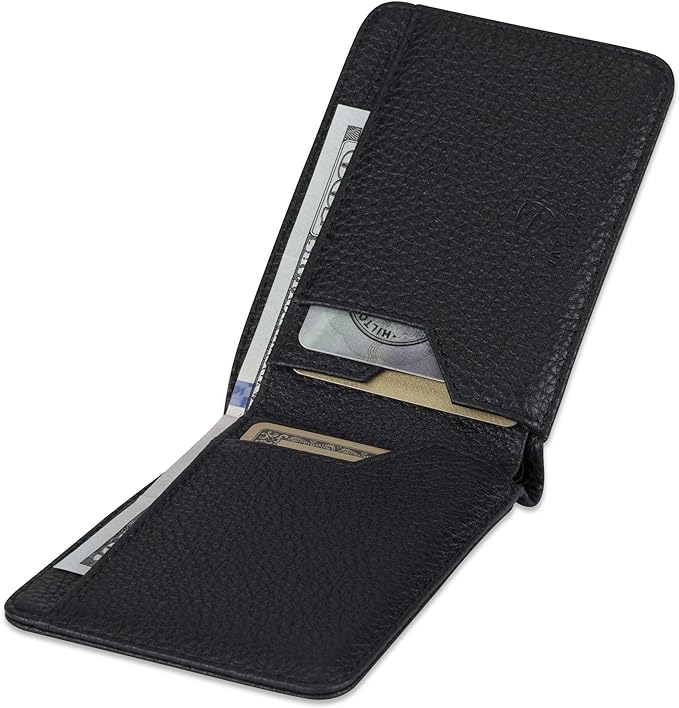 Vaultskin MANHATTAN Slim RFID Blocking Bifold Leather Wallet for Men - Men’s Leather Wallet, Front Pocket Minimalist Card Holder, Holds 9 Cards and Cash, Premium Italian Leather