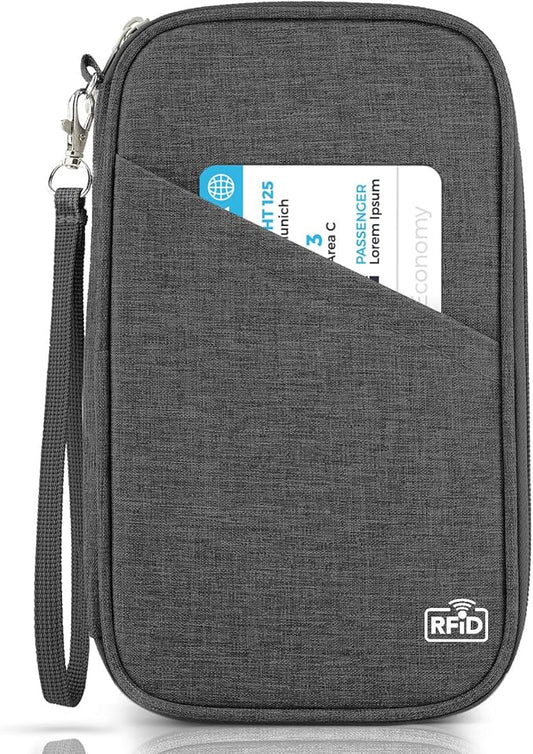 Passport Holder Family, Women RFID Blocking Passport Wallet, Travel Essentials Premium Wallets, Waterproof Passport Holders Bag for Men Traveling, Travel Document Organizer Credit Cards Case