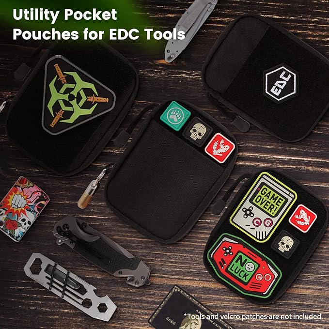 Mighty Pouch EDC Organizer - Nylon EDC Pocket Pouch with Hook and Loop Closure