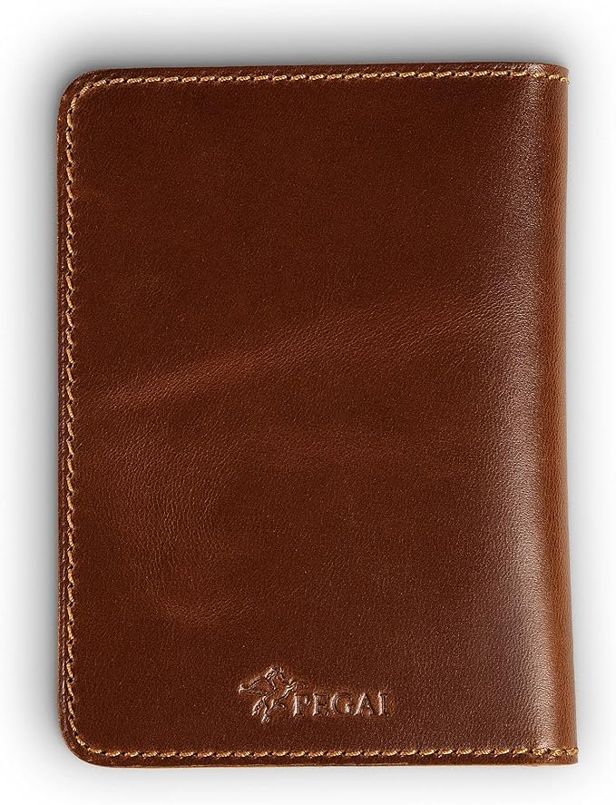 PEGAI Personalized Leather, Passport Holder For Travel | Handmade Passport Wallet Cover Case | Travel Document Holder, Passport Cover for Men, Women, and Family | Pike (Dual Tone Coffee)