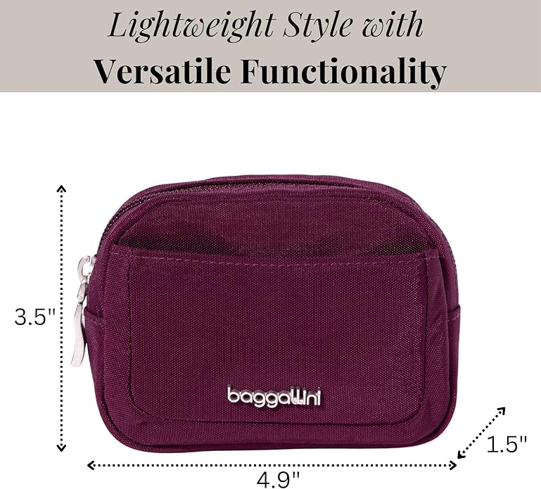 Baggallini Women's Pocket Cosmetic - Lightweight Bag - Travel Essentials Makeup Organizer Mini