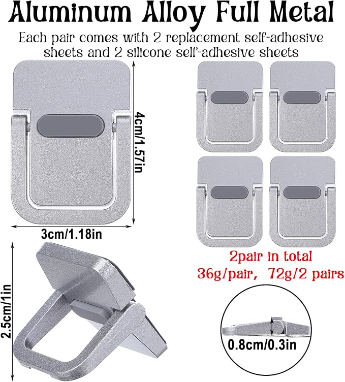 4PCS Portable Keyboard Riser Self Adhesive Laptop Stand Invisible Mini Computer Feet for Desk Computer Keyboard Stand Laptop Holder with Anti Slip Silicone(Sliver)
