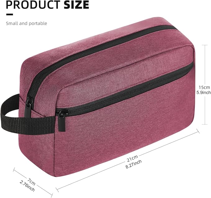 Icramsy Travel Toiletry bag Toiletry bag for women men Hanging Cosmetic bag Travel accessories for Women Men (Purplish red)