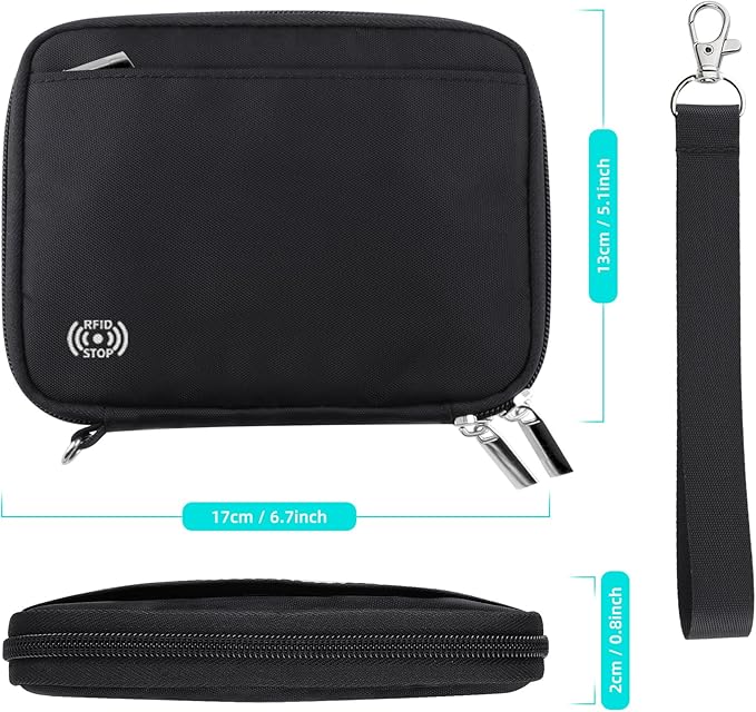 WALNEW Passport Holder Family for 4, RFID Blocking Travel Wallet Women Men, Lightweight Zipper Document Organizer Pouch Bag Credit Cards Case Cover for Travelling, Black | Family for 4, RFID Blocking, Lightweight, Zipper, Document Organizer, Pouch Bag