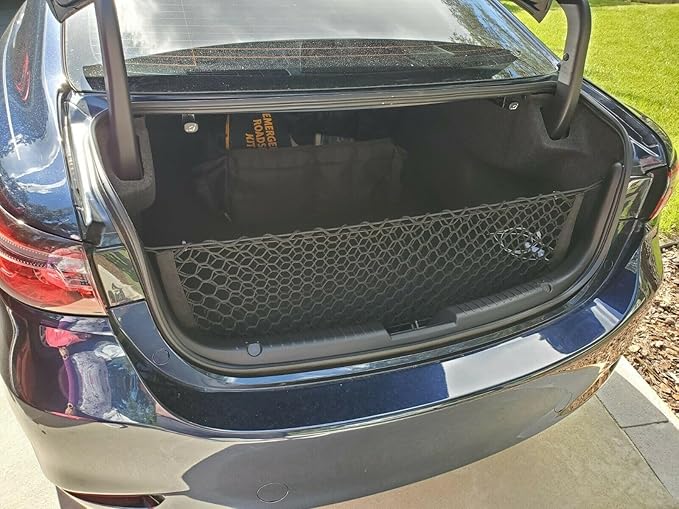 Rear Trunk Organizer Cargo Net for Mazda 6 2014-2021– Envelope Style Cargo Net for Sedan - Premium Mesh Elastic Car Trunk Organizer Vehicle Carrier Storage - Compatible with MAZDA6