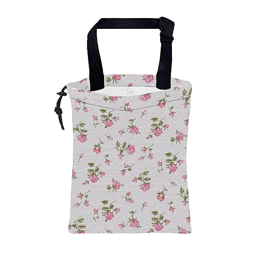 Car Garbage Bag Small Pink Rose Floral Drawstring Car Trash Bag Hanging for Back Seat with Adjustable Buckle Canvas Vehicle Trash Can Easy-to-Install