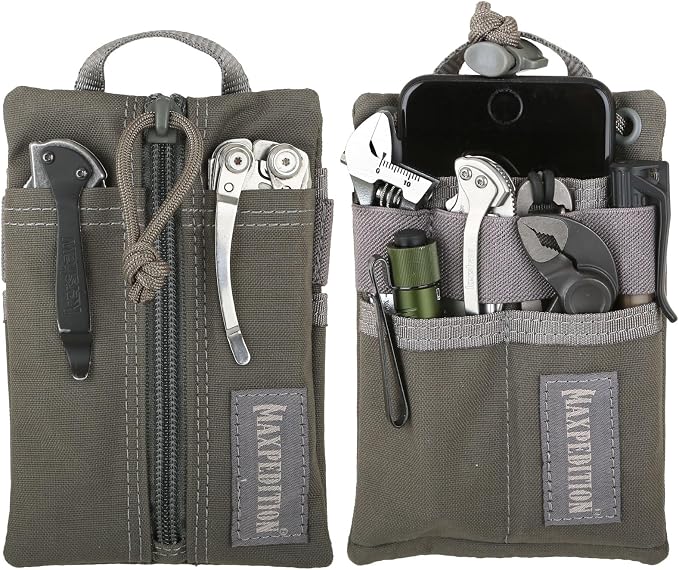 MAXPEDITION Platy Pocket Organizer, Durable EDC Tool Pouch for Men, Neck Wallet with Paracord Lanyard, Holds Flashlight, Multitool, Pen, Notebook