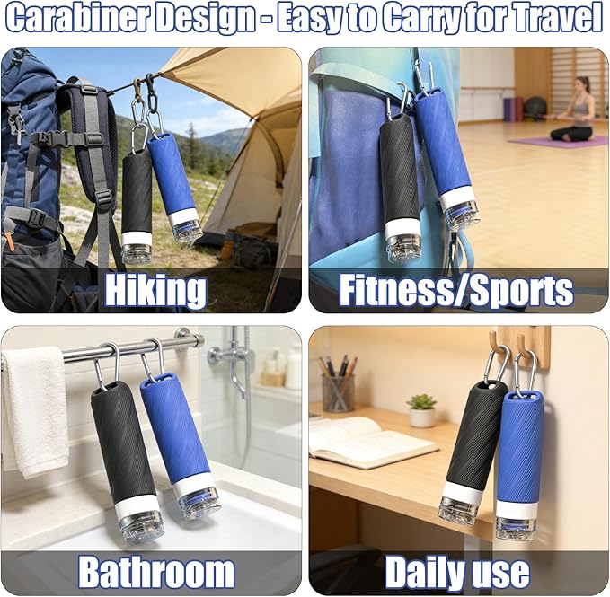 26 Pcs TSA Approved Travel Toiletry Bottles Set, Leakproof Silicone Refillable Travel Containers with Hanging Hole & Carabiner, Portable Essentials, for Shampoo Conditioner Lotion Body Wash