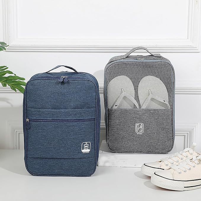 Portable Waterproof Shoe Organizer - Travel Essentials for Carry On Luggage, Travel Shoe Bags, Shoes Travel Bag for Luggage, Hold 3-4 Pairs of Shoes Storage Pouch