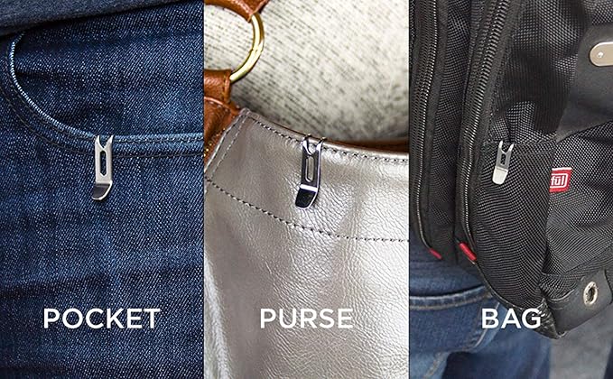 KeySmart Nano Clip - Pocket Clip Key Ring Holder - Secure Your Key Chain, Eliminates Pocket Bulge, Pack of 3