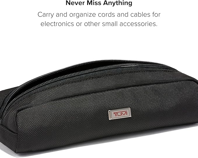 TUMI - Alpha Electronic Cord Pouch - Slim Zip Entry Travel Tech and Cable, Charger and Small Accessory Organizer - Black