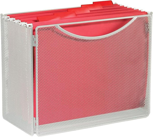 Safco Products 2169SL Onyx Mesh Desktop Box File, 6" Deep, Letter Size, Silver