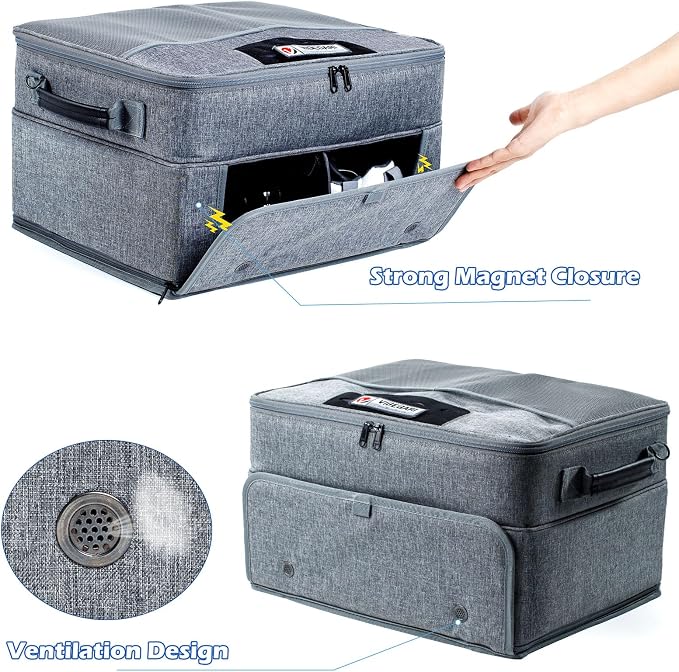 Upgraded Trunk Organizer - Separate Compartment for 2 Pair Shoes, Car Locker Organizer for Golf Balls, Gloves, Accessories
