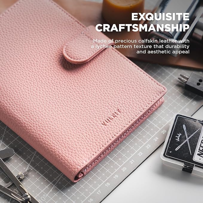 VULKIT Leather Passport Wallet for 2 Passports Slim Double Passport Holder RFID Blocking Passport Travel Wallet with ID Window for Women
