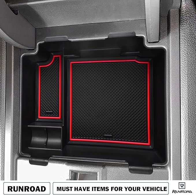 RUNROAD Center Console Upgraded Organizer Compatible with Acura RDX 2019 2020 2021 2022 2023 2024 Accessories, Armrest Storage Box Insert Card Container ABS Coin Holder Console Tray, Red