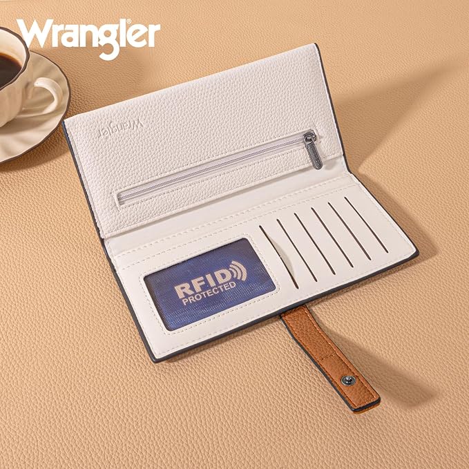 Montana West X Wrangler Wallets Women RFID Blocking Bifold Wallets, Card Cases & Money Organizers Clutch Wallet