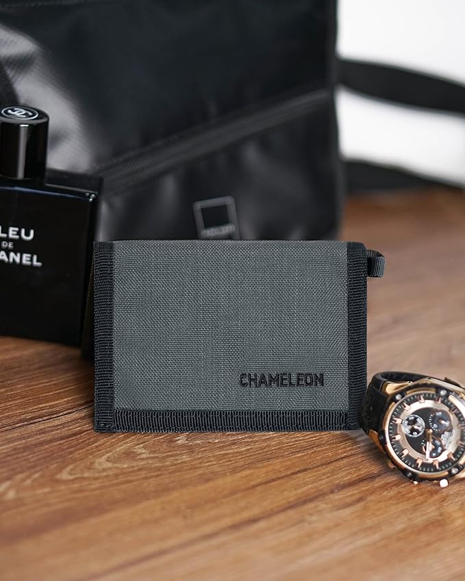 Chameleon Bifold Mens Nylon Wallet-Military Tactical Men Wallet- Canvas Thin Front Pocket Travel Bi-Fold Wallet-Best Nylon Travel Pouch