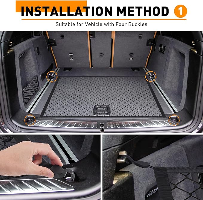 Kaskawise Elastic Cargo Net for SUV,Truck Net Organizer with ABS Hooks,39.3"x31.5" Stretch to 78.7"x63" Truck Bed Net for Car,Truck,Stretch Luggage Holder for Road Trip Camping Moving