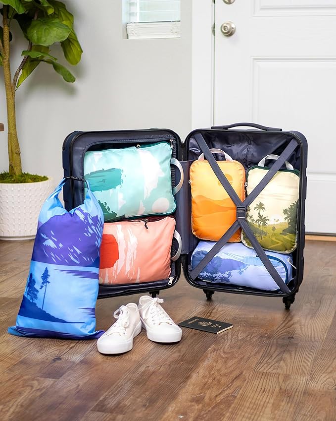 Compression Packing Cubes for Travel, 6-Piece Lightweight Packing Cubes Set for Carry-On Luggage & Backpacks – TRIPPED Travel Gear (Getaways)