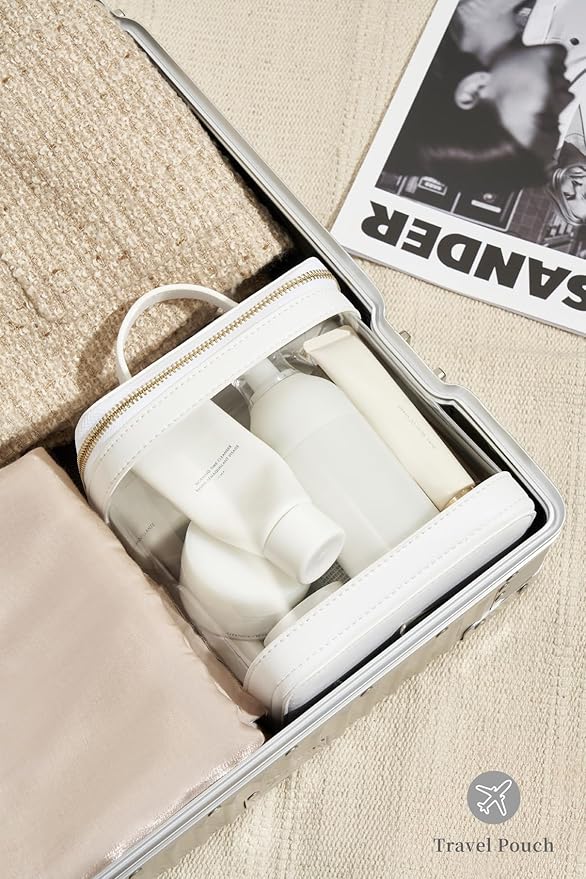 Camdeez ROWNYEON Clear Makeup Case Toiletry Bag Multipurpose Travel Makeup Train Case Portable Cosmetic Organizer Transparent Storage Bag