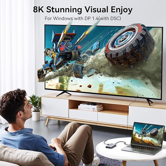 Laptop Docking Station 4 Monitors, 9 in 1 Docking Station Dual Monitor for Dell HP, USB C Docking Station 3 Monitor to 2 HDMI,DP,VGA,3 USB,PD,100W PD,Ethernet, USB C Hub Dock Adapter for Surface