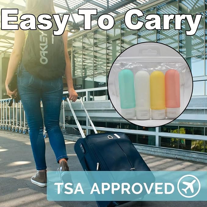 Travel Bottles for Toiletries【Original Patented】, Leak Proof Travel Size Containers, Silicone Shampoo and Conditioner Bottles, 4 Pack Travel Size Bottles
