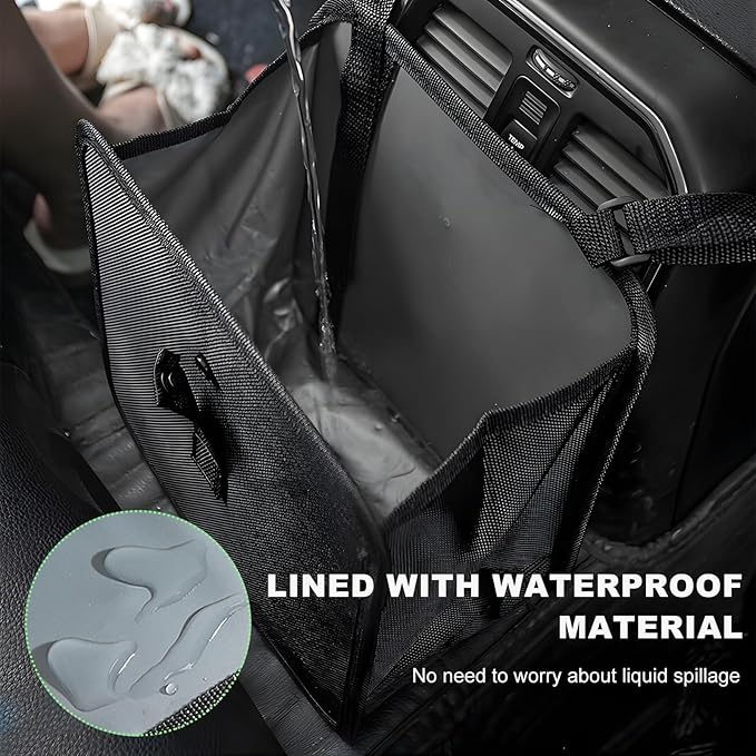 KVAEY Car Trash Can, Oxford Cloth Foldable Garbage Bin Waterproof Auto Trash Bag Organizer, Multipurpose Leak-Proof Large Capacity Hanging Garbage Can Storage Bag for Car Seat (Upgraded)