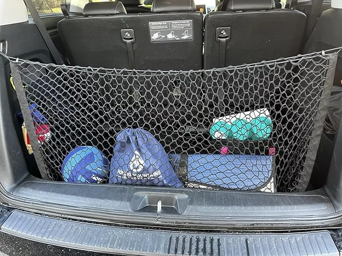 Trunk Organizer Cargo Net for Honda Odyssey 2018–2025 – Envelope Style Cargo Net for Van – Premium Mesh Elastic Car Trunk Organizer Vehicle Carrier Storage – Compatible with Odyssey