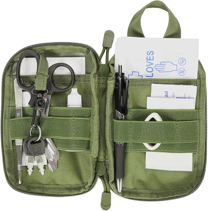 IronSeals Tactical Molle EDC Pouch Utility Tool Pouch Compact Pocket Organizer Pouch with US Flag Patch