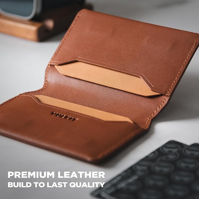 VULKIT Slim Minimalist Card Holder RFID Blocking Leather Credit Card Holder Front Pocket Wallet Magnetic Closure