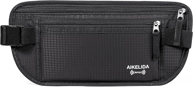 RFID Blocking Passport Holder - Money Belt & Travel Wallet, Travel Belt Bag Fanny Pack for Women Men