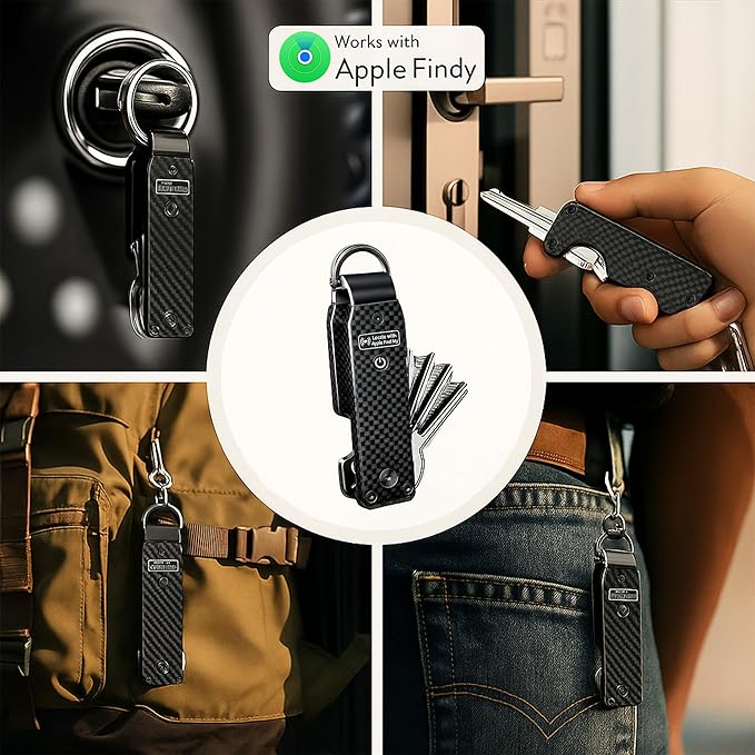 Richboyz Air Keychain for Outdoor Enthusiasts: Lightweight Aluminum GPS Tracker Key Holder for Men & Women