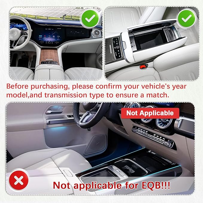 HGWEI Center Console Organizer Compatible with 2023-2026 Mercedes Benz EQS450+ /EQS450 /EQS580 Sedan SUV& EQE350 /EQE350+ /EQE500 Sedan AMG Armrest Storage Box Insert Tray Accessories (Not for EQB)